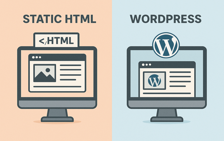 paginas web html vs wordpress